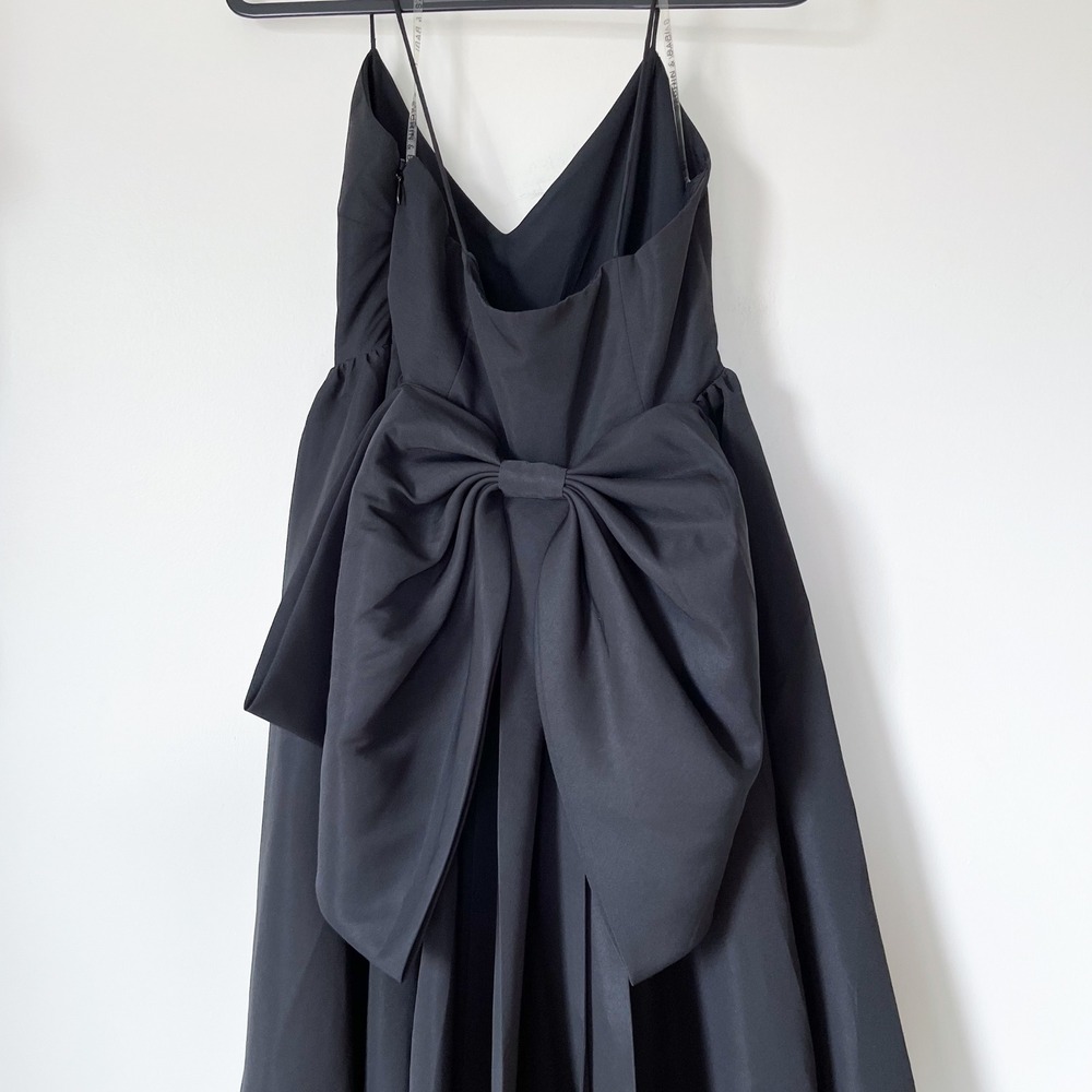 NEW Sachin & Babi Hadley V-Neck Back Bow Empire Gown Womens 10 Black - Picture 10 of 16